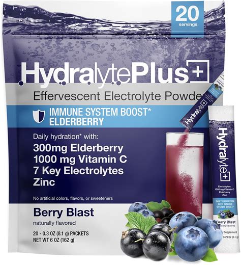 Buy Hydralyte Immunity - Electrolyte Powder Packets | Elderberry and ...