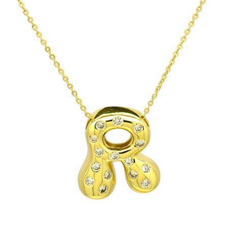 Glossy Studded Initial Letter Alphabet A Cubic Zirconia 18K Gold Anti ...