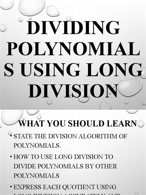 Divide Polynomials Using Long Division 的图像结果