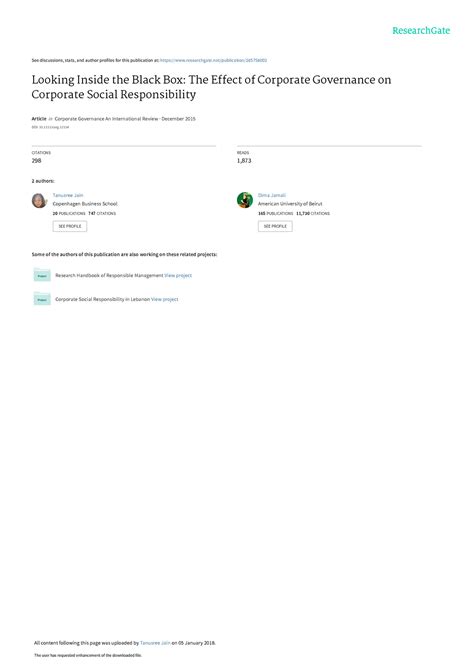 Looking Insidethe Black Box-The Effectof Corporate Governanceon ...