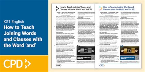 How to Teach Joining Words and Clauses with the Word ‘and’ in Key Stage ...