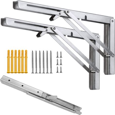 Folding Shelf Brackets 14 Inch Heavy Duty Collapsible Shelf Brackets ...