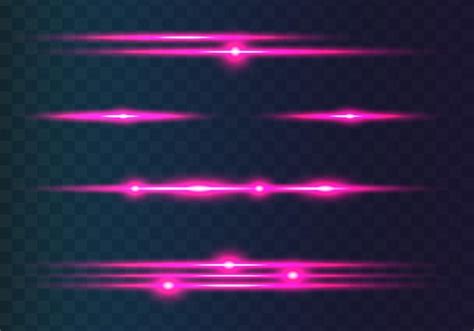Rosa horizontale Lens Flares-Packung. Abstrakte Reihe von Lichtfackeln ...