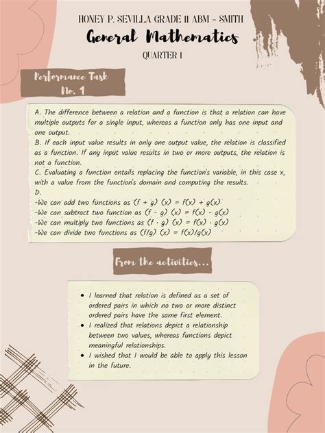 Image result for Performance Task in Gen Math