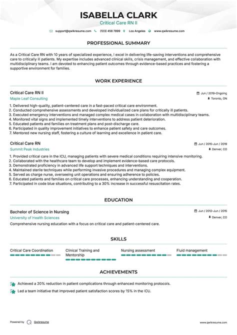 10+ Critical Care Nurse Resume Samples & Templates for 2025
