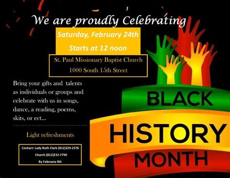 Black History Month Celebration, St. Paul Missionary Baptist Church ...