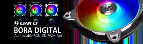 LIAN LI Bora Digital -Silver Addressable RGB PWM 120mm Fan (3pcs/Pack ...
