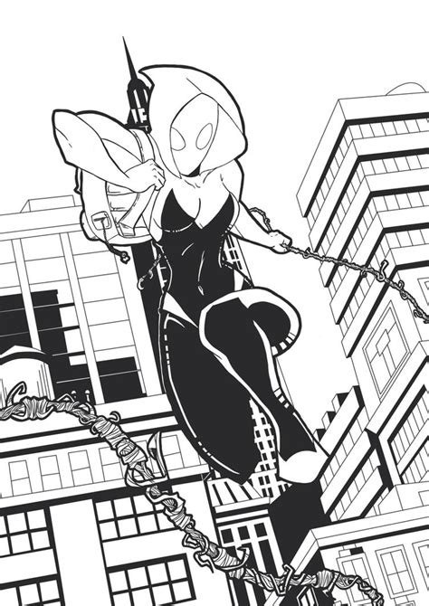 Spider Gwen - Free Coloring Pages