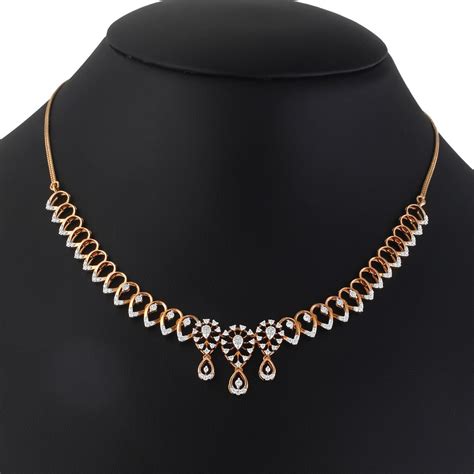 Buy Elegant Diamond Earrings and Necklace in Rose Gold ONS19028-D400X0C ...