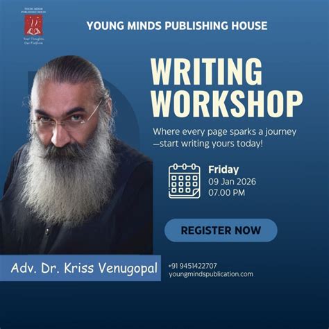 Writing Workshop by Adv. Dr. Kriss Venugopal Tickets, January 9 2026 ...