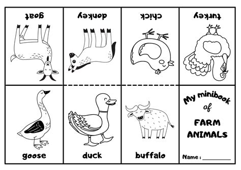 Farm Animals Mini Coloring Book - Ezpzlearn.com