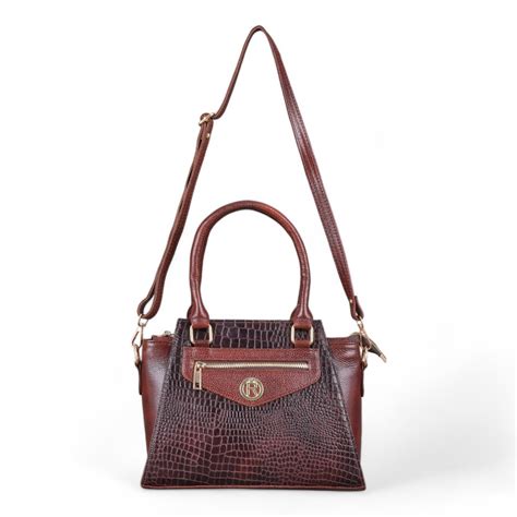 GENUINE LEATHER BROWN PARTY HANDBAG WITH ADJUSTABLE SLING BY R TIWARI