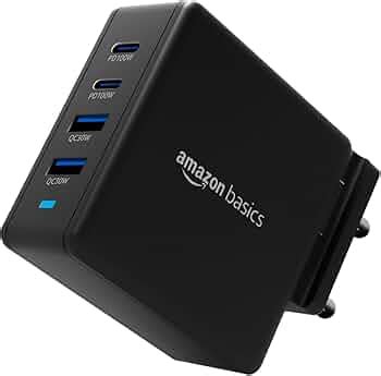 Amazon Basics 100W 4-Port GaN Charger | PD QC3.0 QC4.0 PPS Fast ...