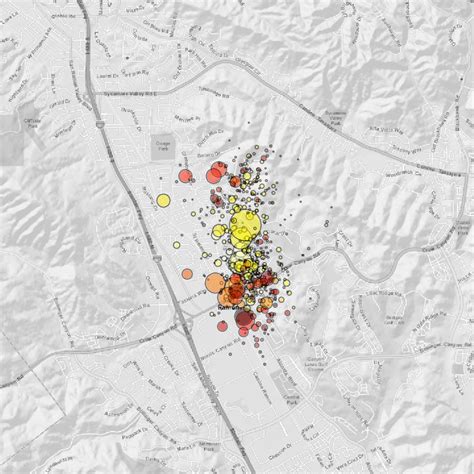 Map of earthquakes