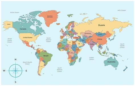 Image result for World Map Showing Countries