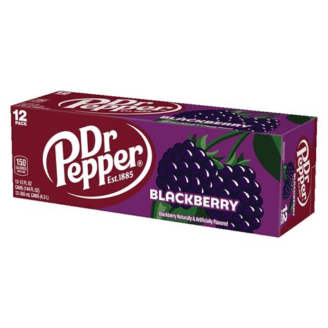 Dr. Pepper Blackberry Soda, 12-pack, 12 oz Cans, Crisp and Fizzy ...