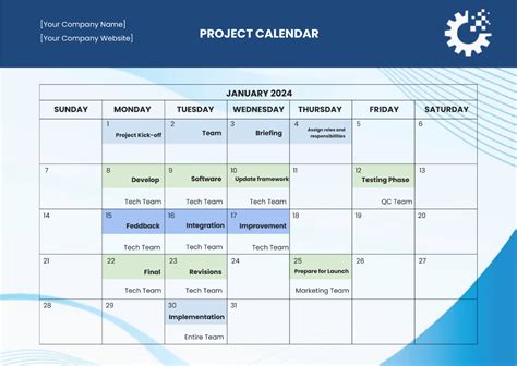 Image result for Project Calendar Template Excel
