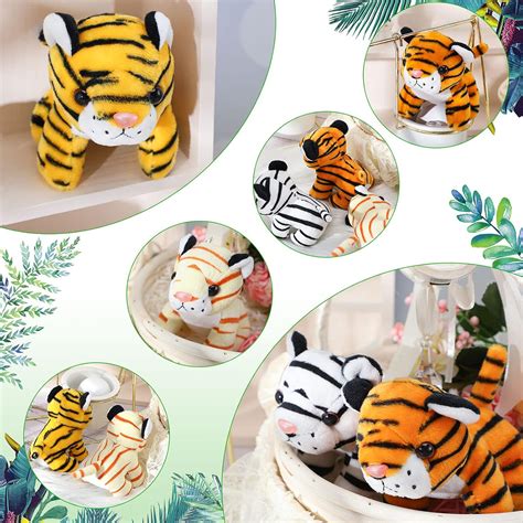 Buy 8 Pieces Mini Stuffed Wild Animals Jungle Animal Plush Toys in 4 ...