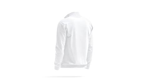White Quarter Zip Sweater - Knitted Men Pullover With Zipper 3D Model ...