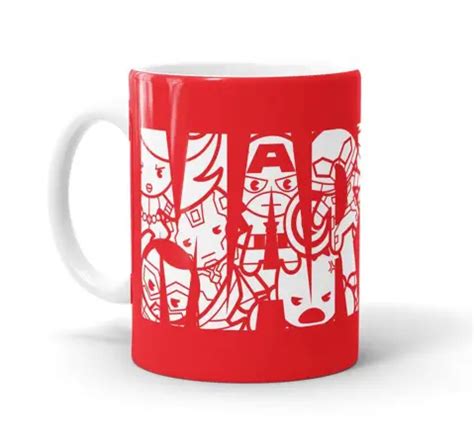 Macmerise Marvel Logo Kawaii Coffee Mugs White Multicolour 12Y+