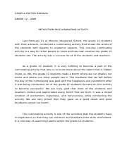 Image result for Culminating Activity Reflection Paper