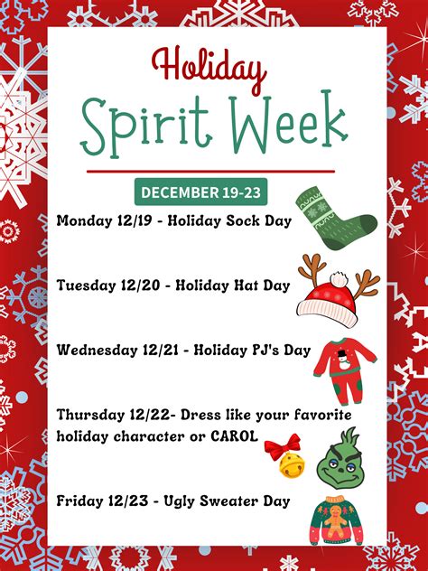 Holiday Spirit Week Ideas Holiday Spirit Week | Eastern Alamance High