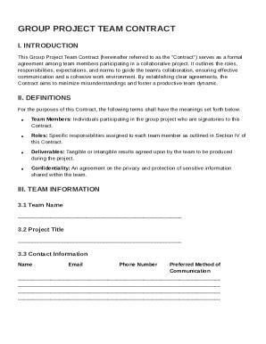 Group Project Team Contract Template - Fill and Sign Printable Template ...