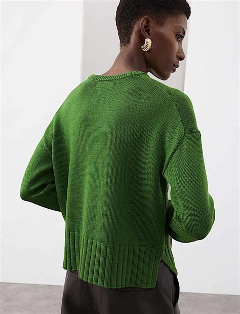Buy Pure Merino Wool Ribbed Crew Neck Jumper at Marks & Spencer