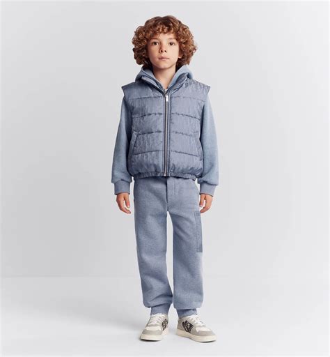 Kids' Puffer Vest Gray-Blue Dior Oblique Water-Repellent Technical ...