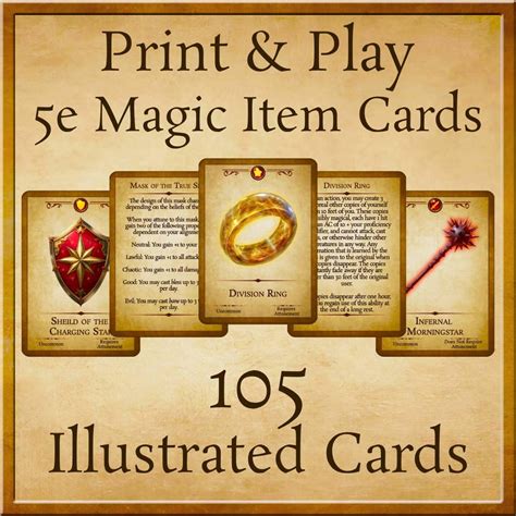 Dnd 5e 105 Magic Item Cards | Print-and-play Cards | Quarion's ...