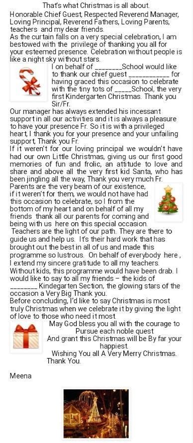 vote of thanks speech for christmas i will make as brainest - Brainly.in