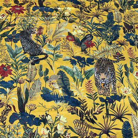 Yellow Flower And Animal Print – Saroj Fabrics