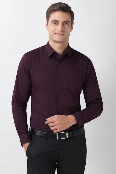 Buy Men Purple Slim Fit Full Sleeves Formal Shirt Online - 40018839 ...