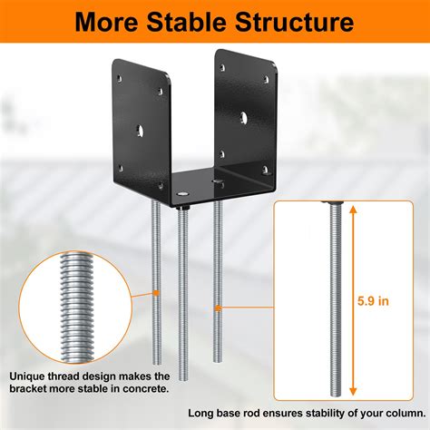 Snapklik.com : 4x4 Concrete Post Base Anchor, Deck Post Base Holder ...