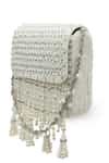 Buy White Beads, Pearls, Chains Mira Flapover Bag by The Tan Clan ...