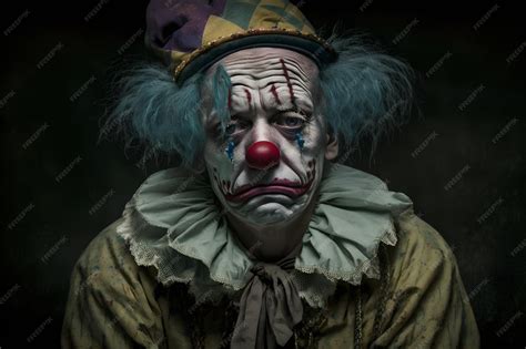 Premium Photo | Sad clown close up face