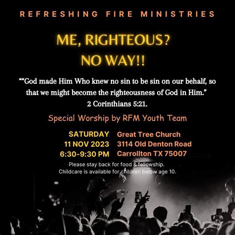 RFM Monthly meeting , Refreshing Fire Ministries, Carrollton, November ...