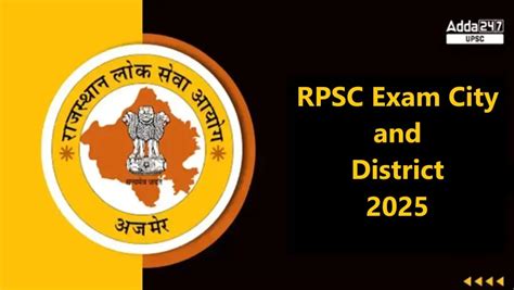 RPSC RAS Exam City Slip 2025 out, Download Pre Exam City PDF