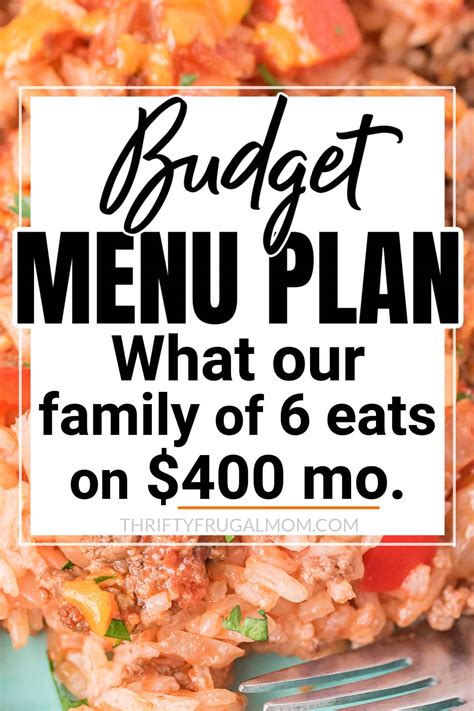 $400 Budget Menu Plan for Our Family of 6 (Menu #63)