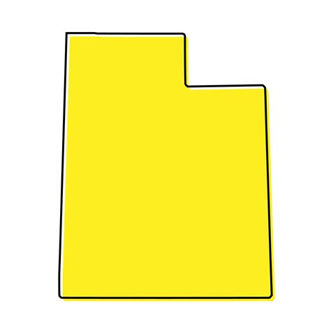 Simple outline map of Utah is a state of United States. Stylized ...