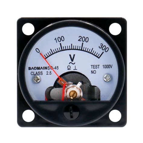 Baomain Analog Dial Panel Meter Voltmeter Gauge SO-45 AC 0-300V Round ...