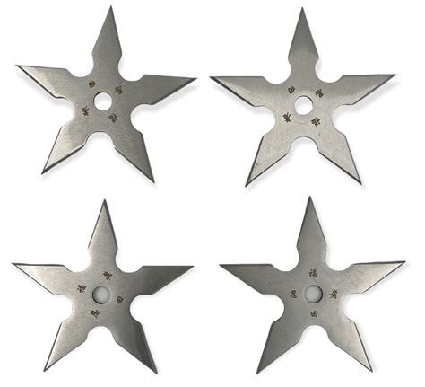 VOC - TS-9111-SL-4 - 4 inch 5 Point Throwing Star Ninja Shuriken ...
