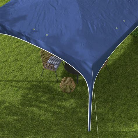 Outsunny Pavillon pliant, réglable en hauteur, supports en métal, toile ...