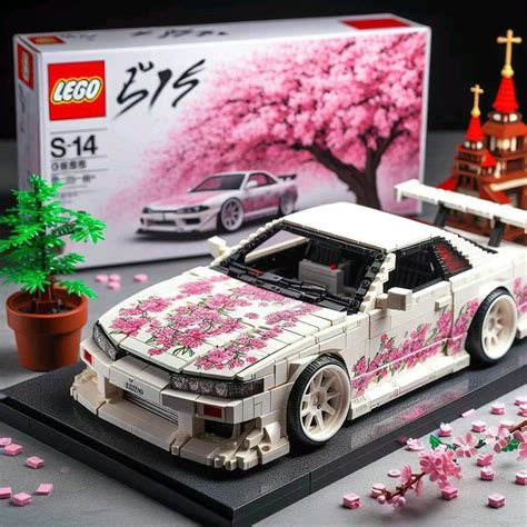 Lego Car with Pink Flowers