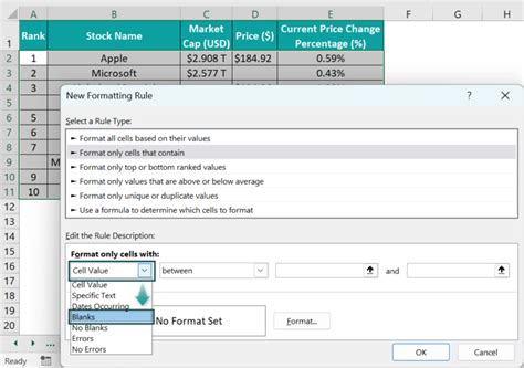 Image result for Conditional Formatting Excel Blank Cell