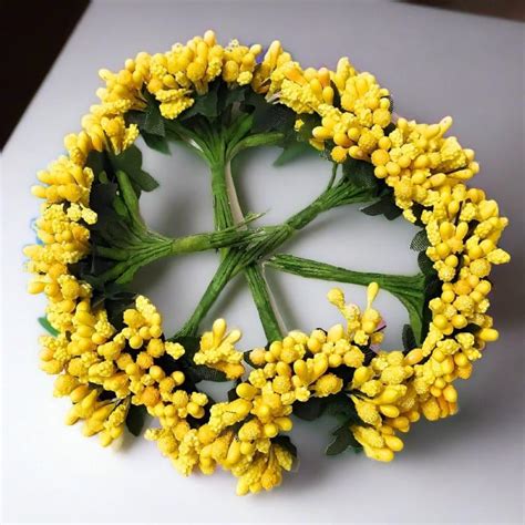 Buy Faux Gypsophilia Flower Bunch (Yellow) - Set Of Twelve Online in ...