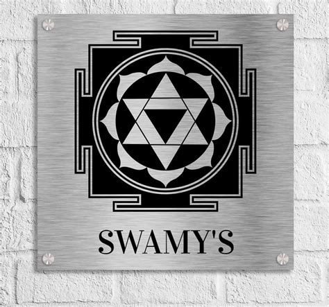 Ganesh Yantra - Stainless Steel Name Plate – Laser Cut Studio