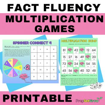 Multiplication Facts Games Printable| Math Facts| Mental Math| Fact Fluency