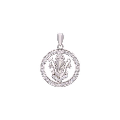 ZIRCON STUDDED GANESHA SILVER PENDANT – Kai Jewel