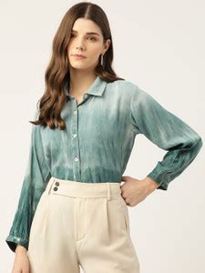 PinkTribe Women Dyed/Ombre Casual Green Shirt - Buy PinkTribe Women ...